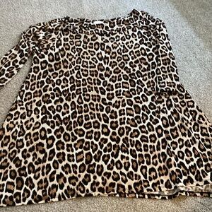 Cheetah print 3/4 sleeve tunic